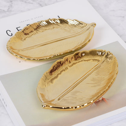 Gold Leaf Ceramic Tray