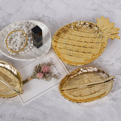 Gold Leaf Ceramic Tray